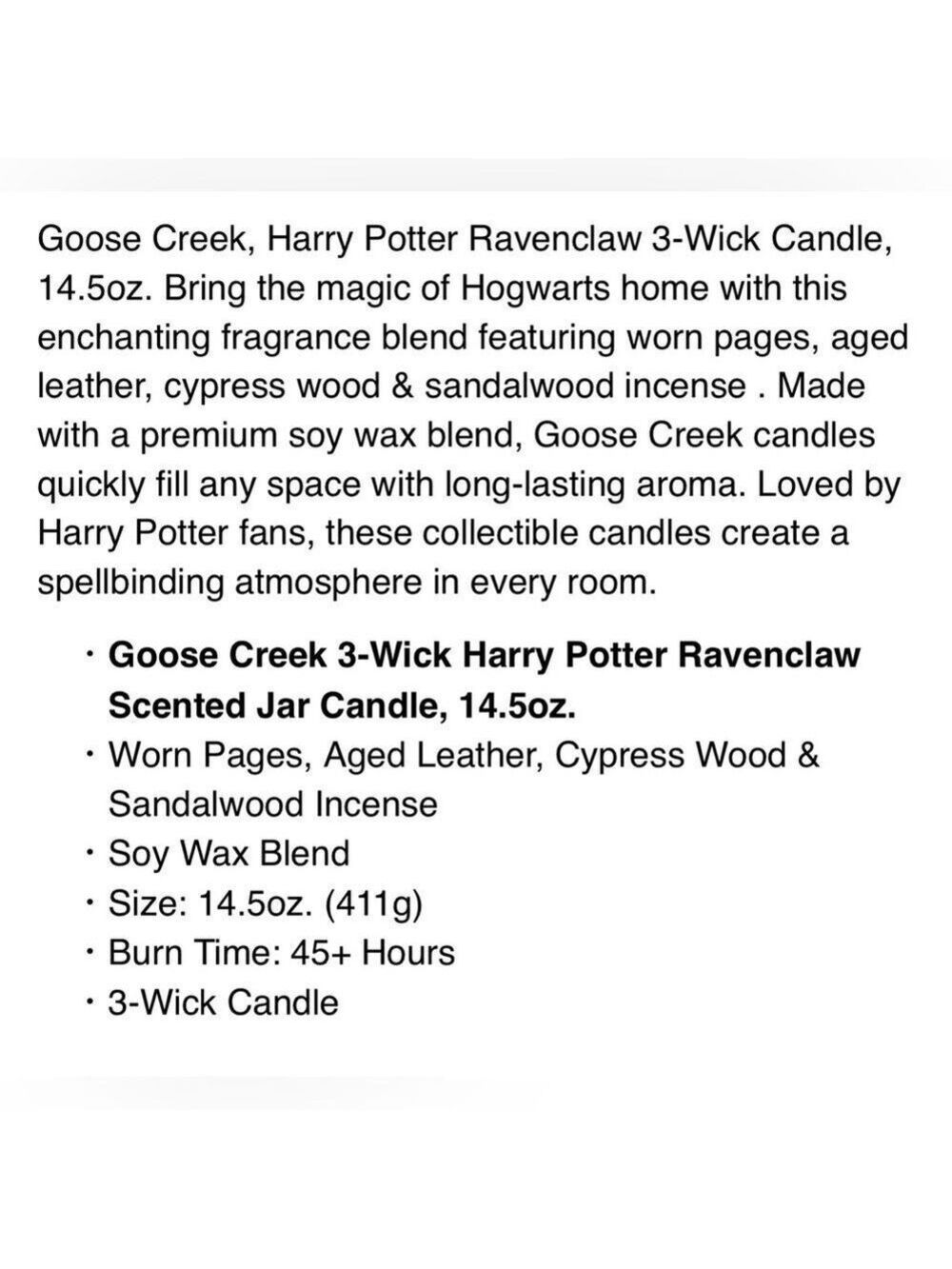Harry Potter Ravenclaw Blue 3-Wick Candle Hogwarts Collectible NEW - Picture 4 of 7